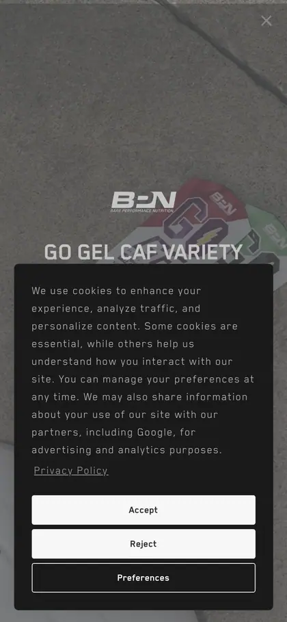 Bare Performance Nutrition Mobile, step 1