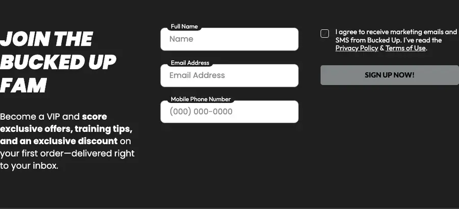 Bucked Up embedded signup