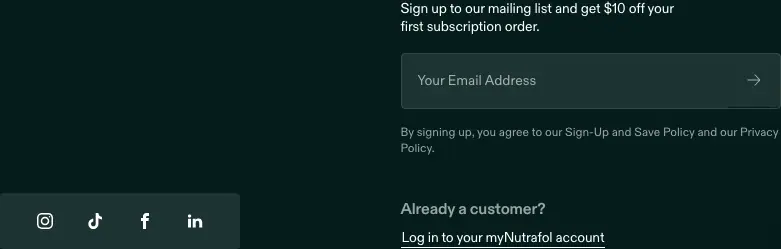 Nutrafol embedded signup