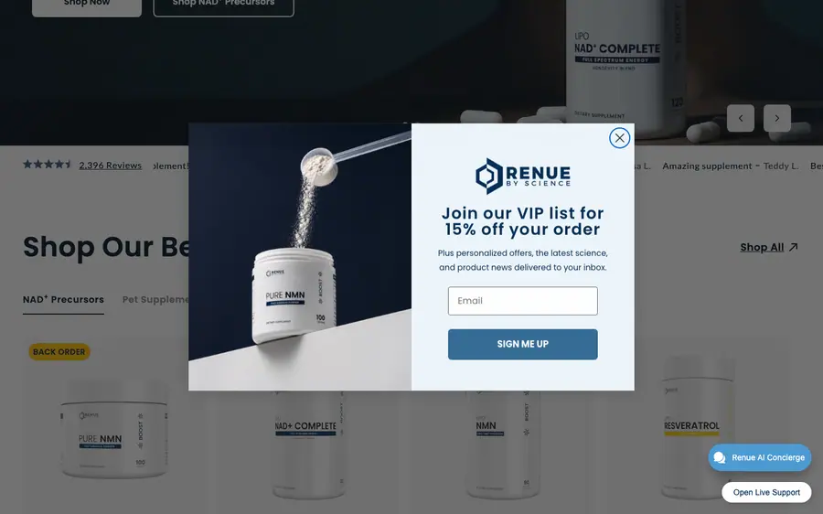 RenueByScience Desktop, step 1