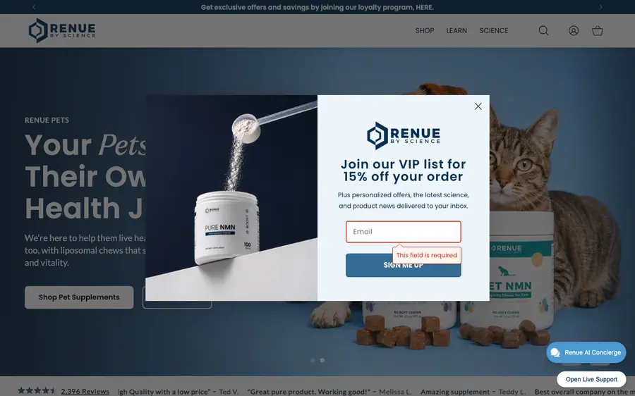 RenueByScience Desktop, step 2