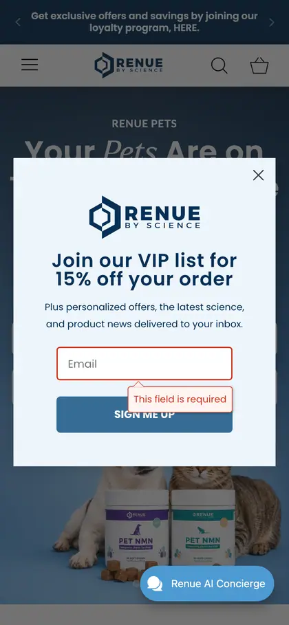 RenueByScience Mobile, step 2