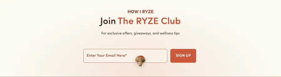 RYZE Mushroom Coffee embedded signup